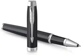 Amazon PARKER IM Rollerball Pen | Mat Zwart met Chrome Trim | Fijne punt met zwarte inkt navulling | Geschenkdoos aanbieding