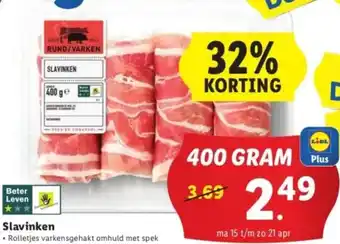 Lidl Slavinken 400g aanbieding