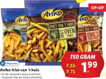 Lidl Aviko friet van 't huis 750g aanbieding