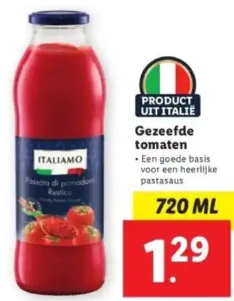 Lidl Gezeefde tomaten 750ml aanbieding