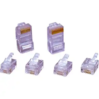 Conrad encitech RJ126P6CR RJ45-connector 6510-0104-04 Stekker, recht Aantal polen 6P6C Transparant 1 stuk(s) aanbieding