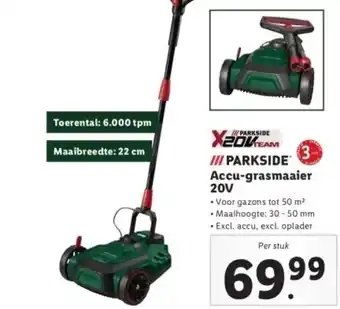 Lidl PARKSIDE Accu-grasmaaier 20V aanbieding