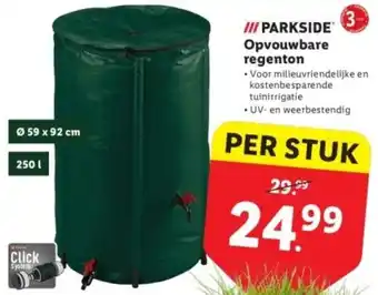 Lidl PARKSIDE Opvouwbare regenton aanbieding