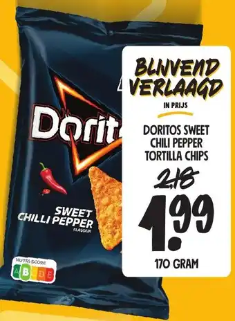 Jumbo DORITOS SWEET CHILI PEPPER TORTILLA CHIPS 170g aanbieding