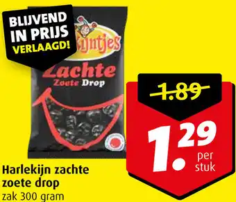 Boni Harlekijn zachte zoete drop 300g aanbieding