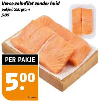 Poiesz Verse zalmfilet zonder huid 250g aanbieding