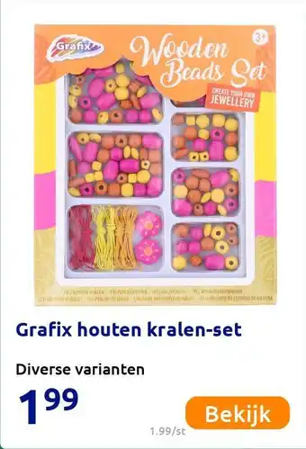 Action Grafix houten kralen-set aanbieding