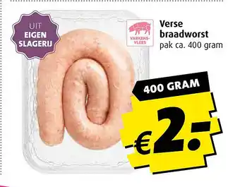 Boni Verse braadworst aanbieding