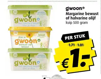 Boni G'woon Margarine bewust of halvarine olijf aanbieding