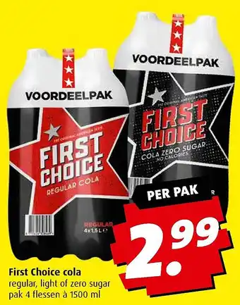 Boni First Choice cola regular, light of zero sugar aanbieding