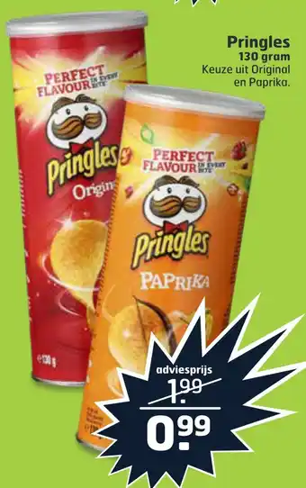 Trekpleister Pringles 130gram aanbieding