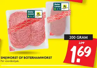 Dekamarkt Snijworst of boterhamworst 200 gram aanbieding