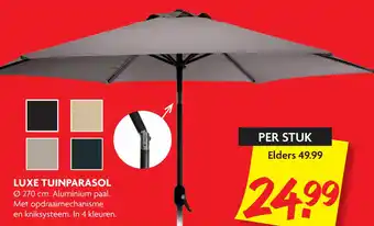 Dekamarkt Luxe tuinparasol 270 cm aanbieding