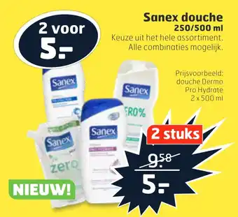 Trekpleister Sanex douche 500ml aanbieding