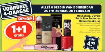 Trekpleister Maybelline, L'Oréal Paris, Max Factor en Rimmel make-up aanbieding