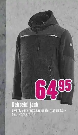 Hornbach gebreid jack aanbieding