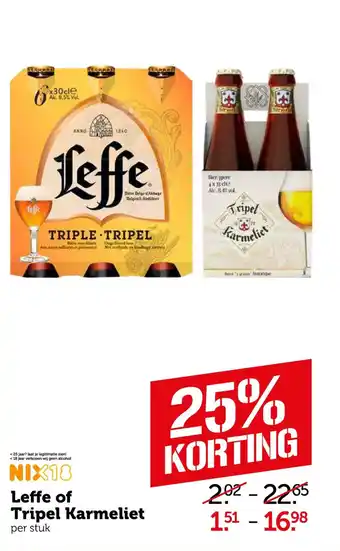 Coop Leffe of tripel karmeliet aanbieding