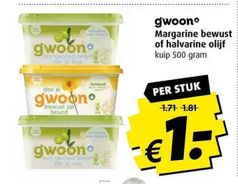 Boni Gwoon Margarine Bewust Of Halvarine Olijf aanbieding