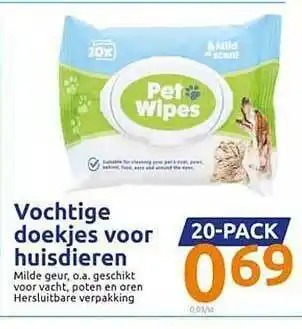 Action Vochtige Doekjes Voor Huisdieren aanbieding