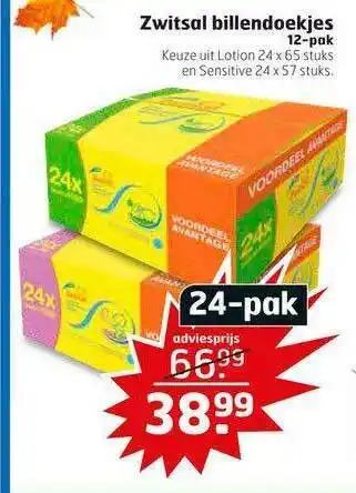 Trekpleister Zwitsal Billendoekjes 12-Pak aanbieding