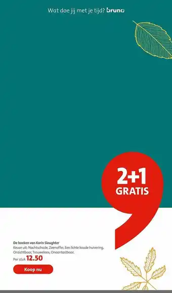 Bruna De Boeken Van Karin Slaughter 2+1 Gratis aanbieding