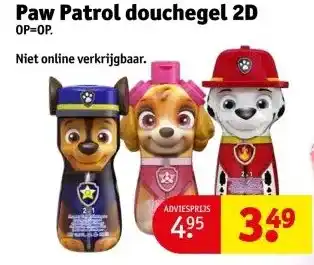 Kruidvat Paw Patrol douchegel 2D OP=OP. aanbieding