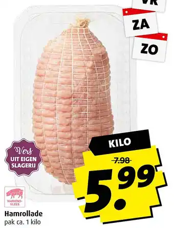 Boni Hamrollade 1kilo aanbieding