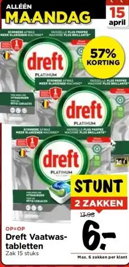 Vomar Voordeelmarkt Dreft Vaatwas- tabletten aanbieding