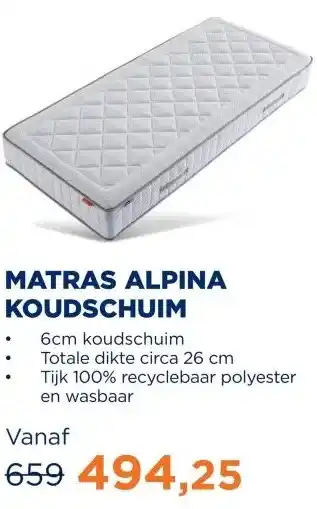 TotaalBED Matras Alpina | Koudschuim toplaag | 70x200 aanbieding