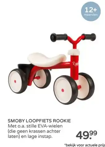 Prenatal SMOBY LOOPFIETS ROOKIE Met o.a. stille EVA-wielen (die geen krassen achter laten) en lage instap. aanbieding