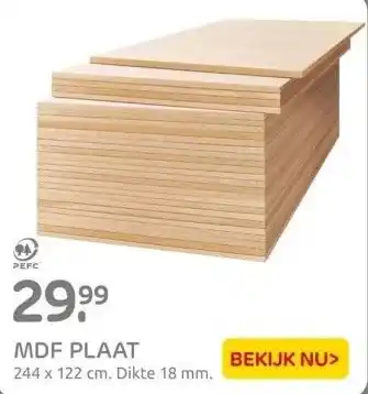 Praxis MDF PLAAT aanbieding