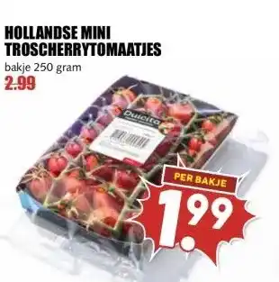MCD Supermarkt HOLLANDSE MINI TROSCHERRYTOMAATJES aanbieding