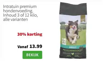 Intratuin Intratuin premium hondenvoeding. Inhoud 3 of 12 kilo, alle varianten aanbieding