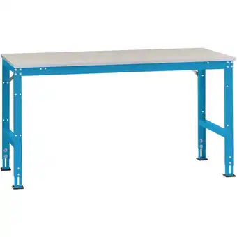 Conrad Manuflex AU6091.5012 Werk aanschuiftafel universele standaard met melamine schijf, bxdxh = 1750 x 1000 x 760-870 mm Lichtblau aanbieding