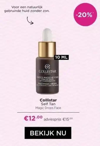 ICI Paris XL Collistar Self Tan Magic Drops Face aanbieding