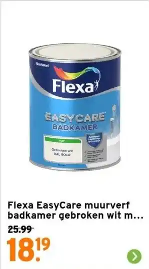 GAMMA Flexa EasyCare muurverf badkamer gebroken wit mat 1 liter aanbieding