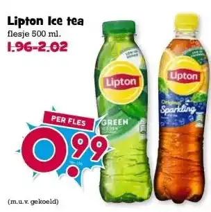 Boon`s Markt Lipton Ice tea flesje 500 ml. aanbieding