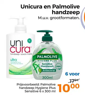 Trekpleister Unicura en Palmolive handzeep aanbieding