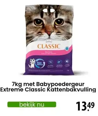 Zooplus 7kg met Babypoedergeur Extreme Classic Kattenbakvulling aanbieding