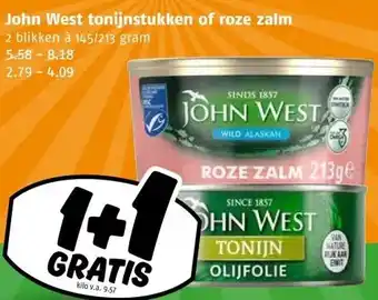 Poiesz John West tonijnstukken of roze zalm aanbieding