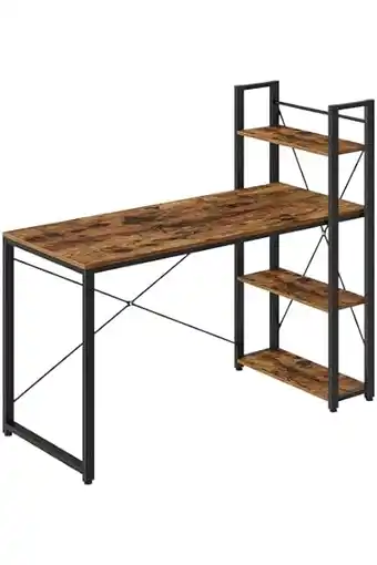 Amazon VASAGLE bureau, computerbureau met planken rechts of links, 137,2 cm brede kantoortafel, voor studeerkamer, thuiskantoor, een aanbieding