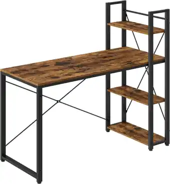 Amazon VASAGLE bureau, computerbureau met planken rechts of links, 137,2 cm brede kantoortafel, voor studeerkamer, thuiskantoor, een aanbieding