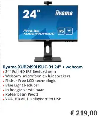 Informatique livama XUR2490HSUC-R1 24" + webcanm aanbieding