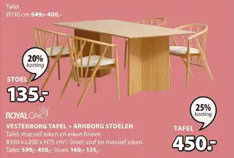 Jysk VESTERBORG TAFEL + ARNBORG STOELEN aanbieding