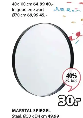 Jysk MARSTAL SPIEGEL aanbieding
