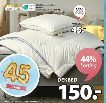 Jysk TEXEL DROOM 4 SEIZOENEN DEKBED aanbieding