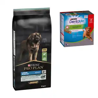 Zooplus 12 kg / 14 kg Pro Plan Dog + Gratis Dentalife snacks! - Large Robust Adult Lam (14 kg) + Dentalife Large (18 stuks) aanbieding