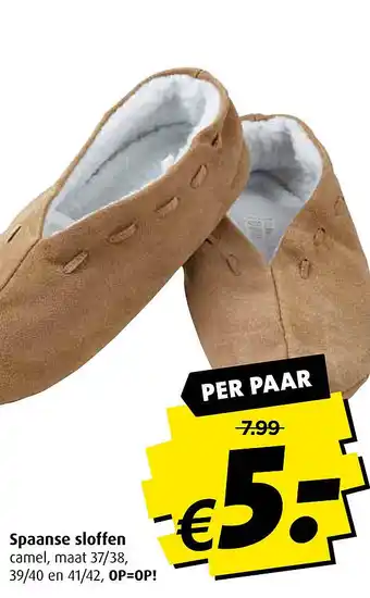 Boni Spaanse sloffen aanbieding