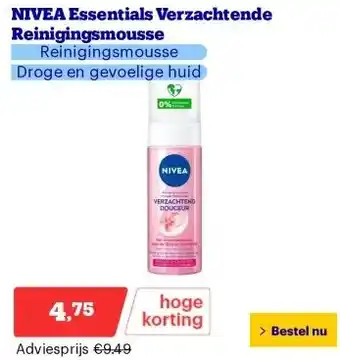 Bol.com NIVEA Essentials Verzachtende Reinigingsmousse aanbieding