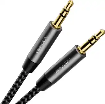 Amazon deleyCON 2m Nylon 3,5mm Jack Audio Stereo AUX-Kabel Audiokabel Nylon Kabel Metaalstekker Mobiele Telefoon Smartphone Tablet H aanbieding